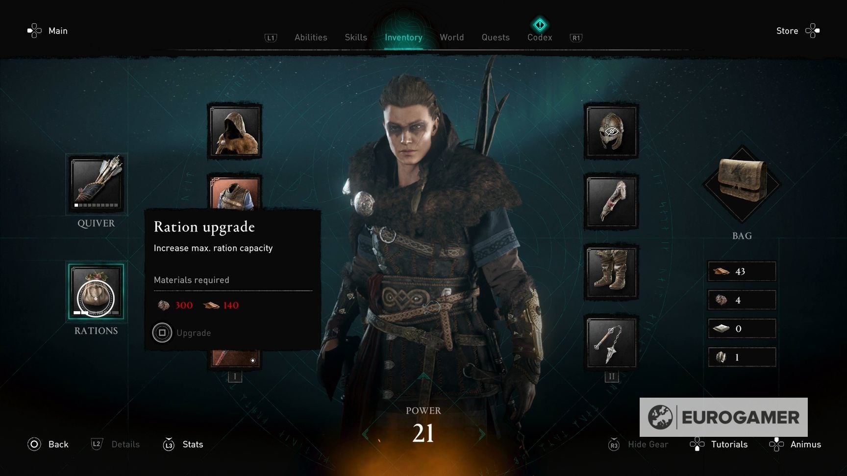 Assassin's Creed Valhalla health system How to upgrade rations, get